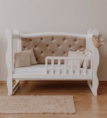 Pătuț bebeluș tapițat co-sleeping Iași 120 x 60 cappuccino